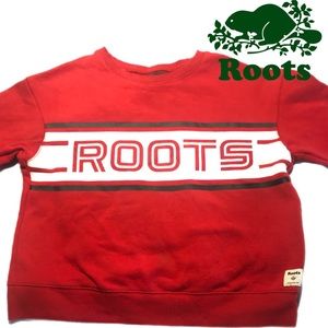 Roots Color block logo crew neck sweatshirt